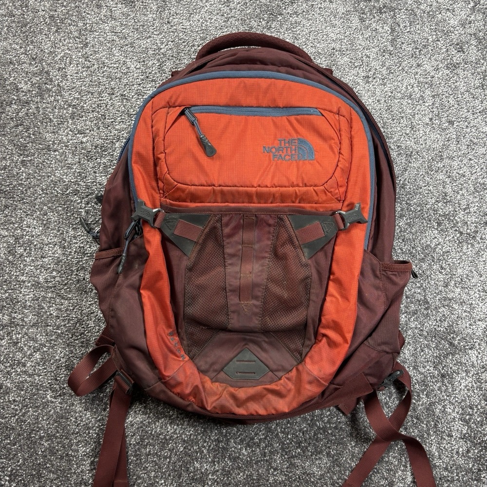 The North Face Recon Laptop Commuting Hiking Camping Backpack Orange Red 30L